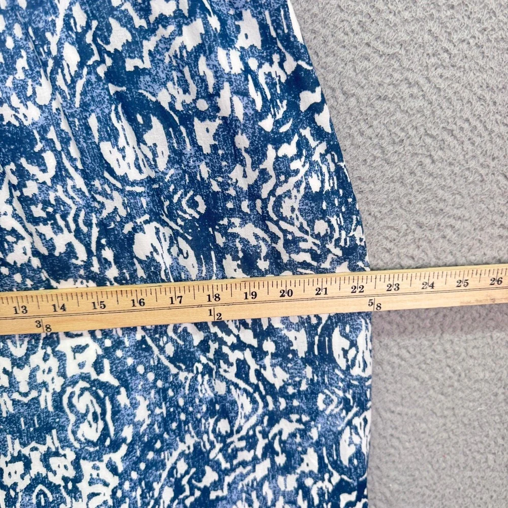 Abercrombie Dress Womens L Blue White Batik Tiered Maxi Tie Strap Boho Beach